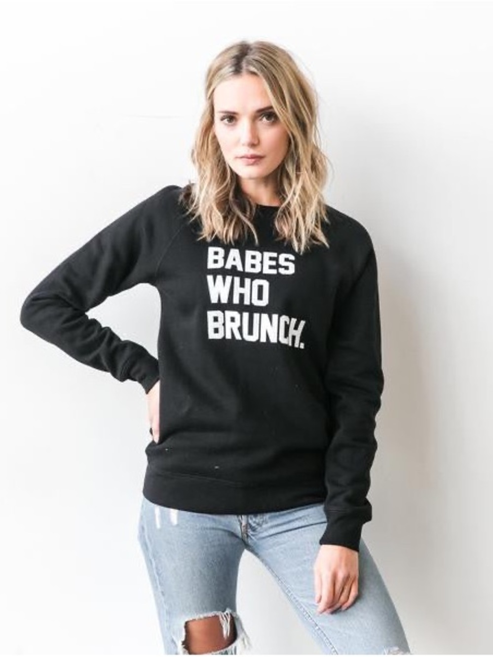 BRUNETTE THE LABEL “Babes who Brunch” Crewneck Sweater